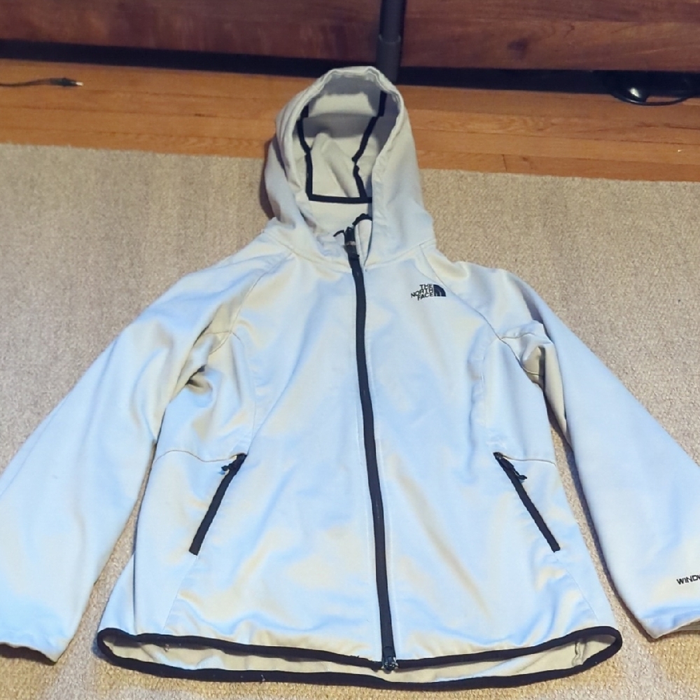 Women's The North Face Hooded Jacket Light Grey Size Large - Picture 1 of 6